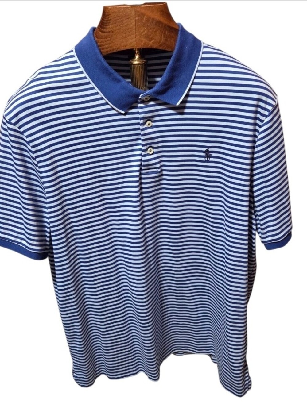 Polo Ralph Lauren Mens Classic Fit Striped Short Sleeve Polo Shirt Blue XL